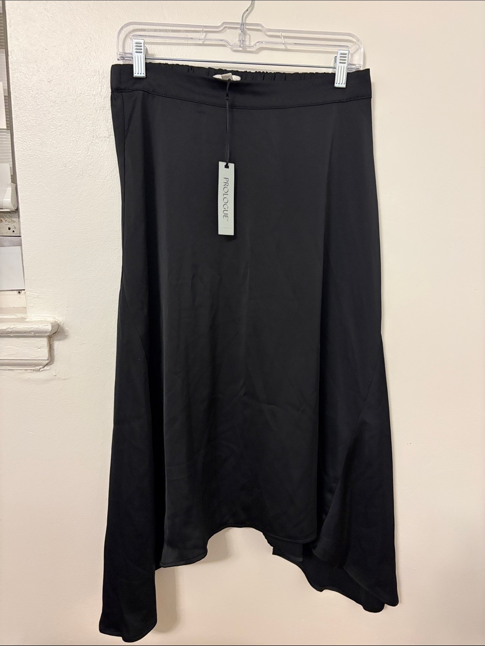 Target Prologue Women's Black Asymmetrical Midi Satin Skirt